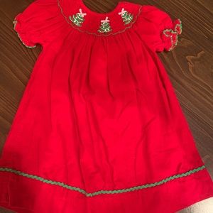Cecil and Lou smocked wreath dress